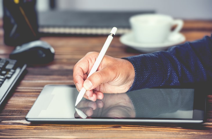 Digital Signature Concept with Tablet and Stylus Pen Digital Signature Concept with Tablet and Stylus Pen