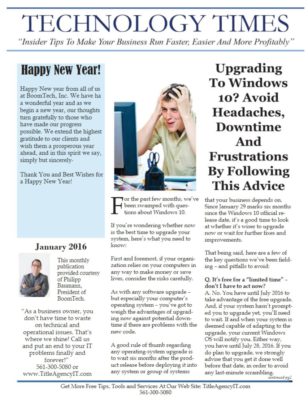 January 2016 Newsletter