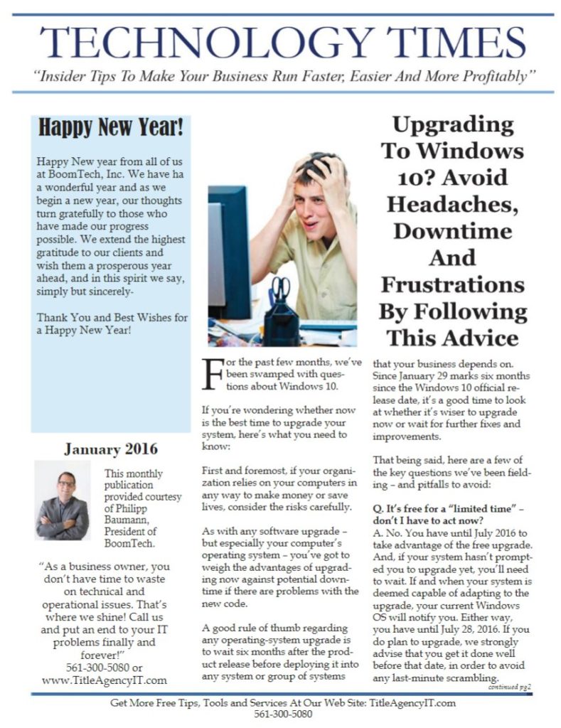 January 2016 Newsletter