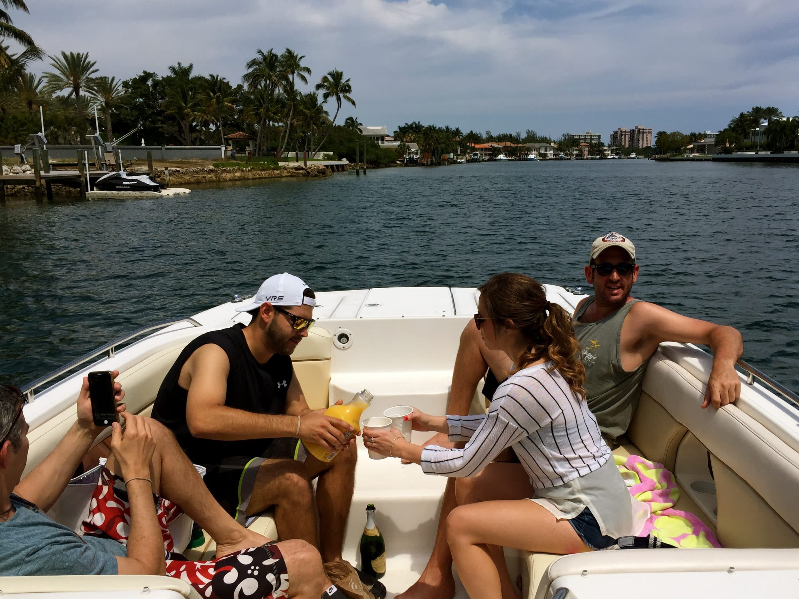 young people having fun on Boca Boat Adventures